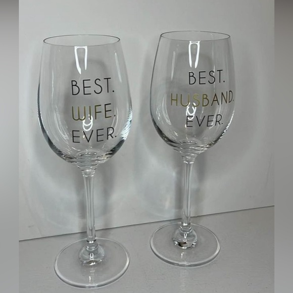 New Wife & Husband Wine Glass Set - Picture 2 of 4